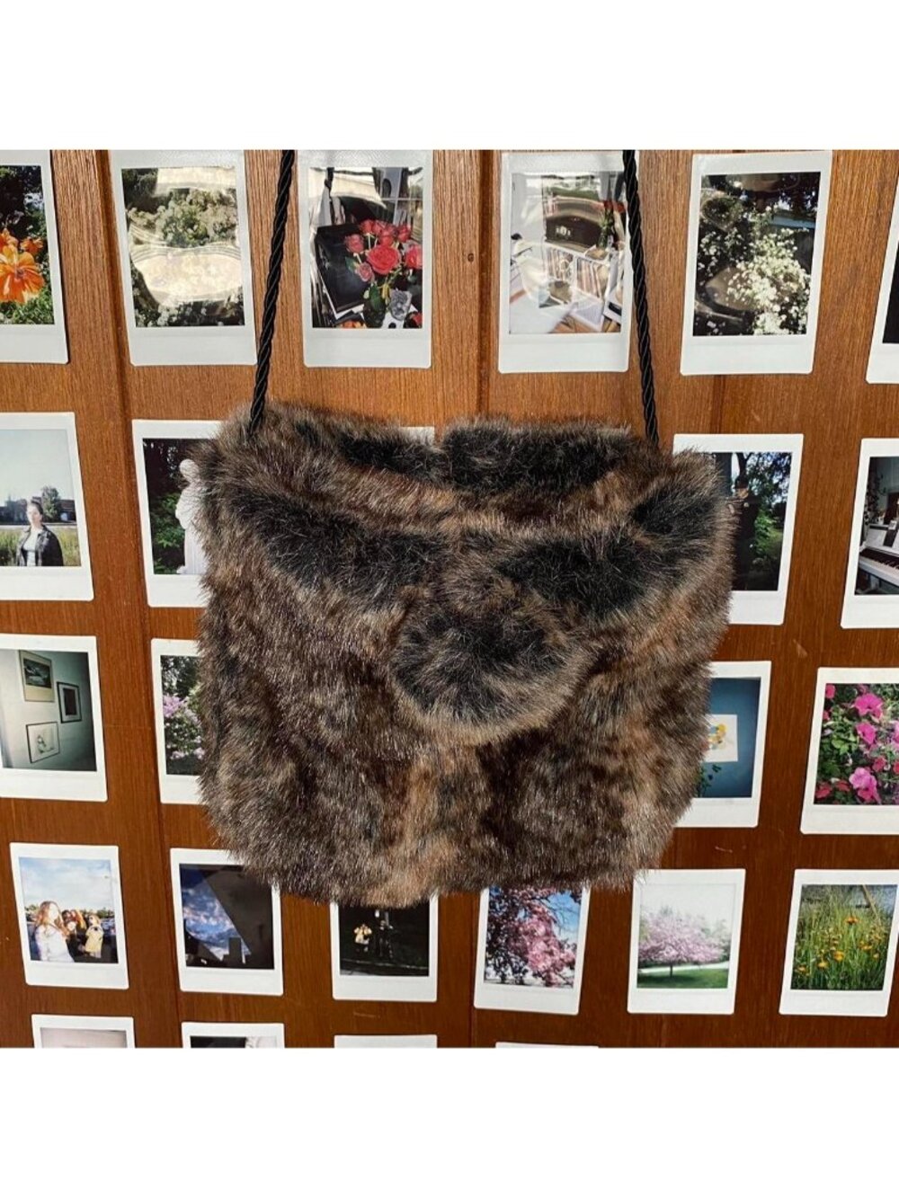 Brown Faux Fur Shoulder Bag